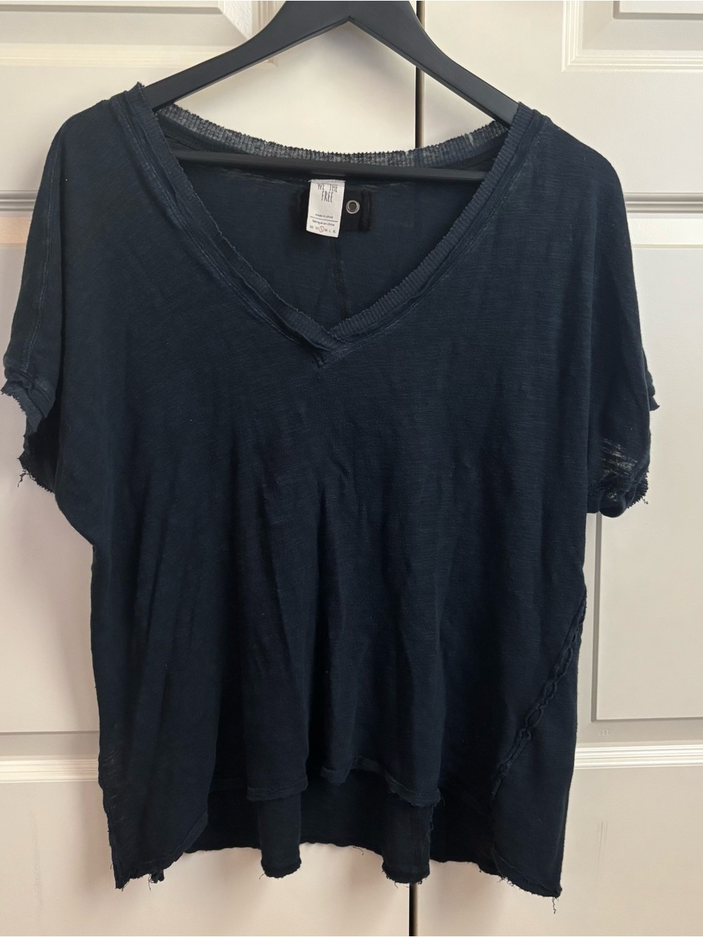 We The Free Black Washed V-Neck Tee